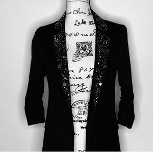 Express Studded Collar Boyfriend Blazer  - Size 0